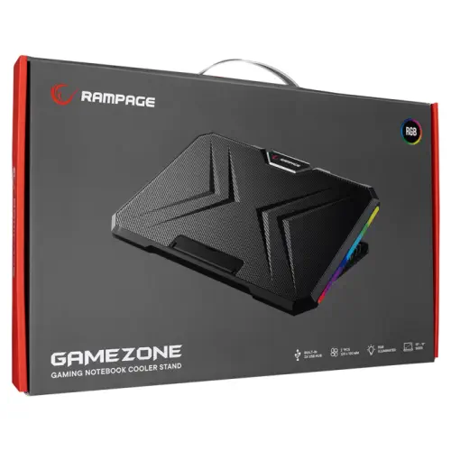 Rampage AD-RC12 GAMEZONE 2xFan 2xUSB RGB 15-17″ Notebook Soğutucu