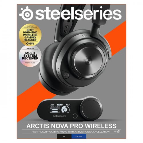 SteelSeries Arctis Nova Pro Wireless SSH61520 7.1 Surround PC/PS Mikrofonlu Siyah Kablosuz Gaming (Oyuncu) Kulaklık