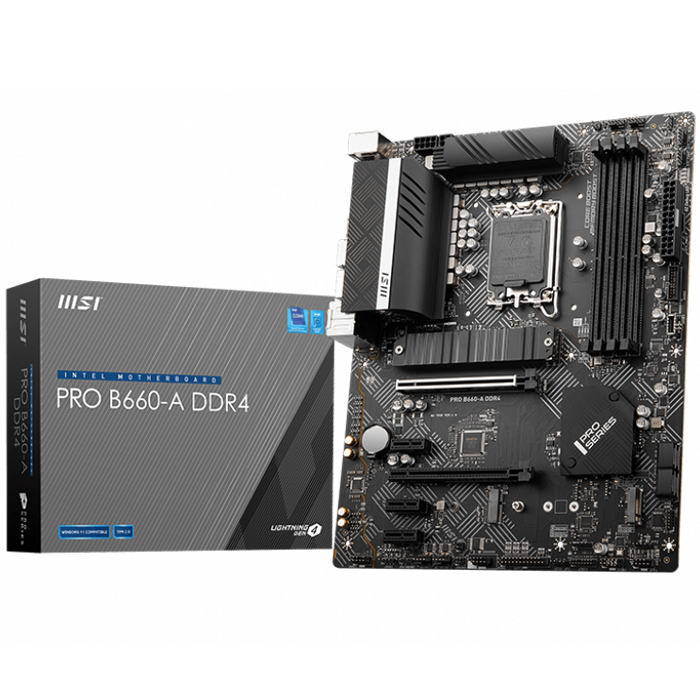 MSI PRO B660-A DDR4 Intel B660 Soket 1700 DDR4 4800(OC)MHz ATX (Oyuncu) Gaming Anakart