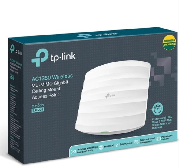 TP-Link EAP225 1350Mbps Kablosuz Dual Bant Gigabit Tavan Tipi Access Point