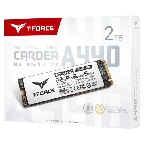 Team T-Force CARDEA A440 Pro Special Series 2TB 7400/7000MB/s PCIe NVMe M.2 SSD Disk (TM8FPR002T0C129)