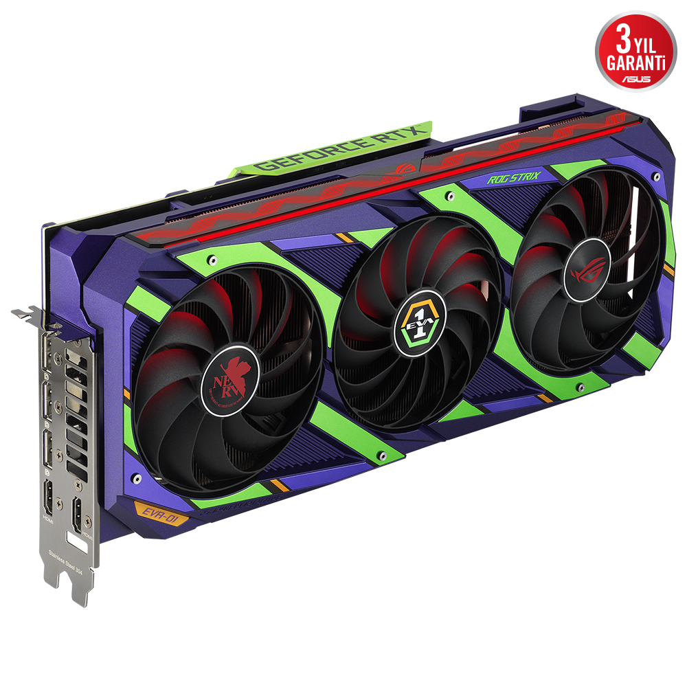 Asus ROG Strix GeForce RTX 3080 OC EVA Edition ROG-STRIX-RTX3080-O12G-EVA 12GB GDDR6X 384Bit DX12 Gaming (Oyuncu) Ekran Kartı