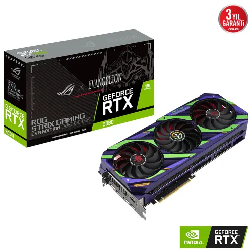 Asus ROG Strix GeForce RTX 3080 OC EVA Edition ROG-STRIX-RTX3080-O12G-EVA 12GB GDDR6X 384Bit DX12 Gaming (Oyuncu) Ekran Kartı