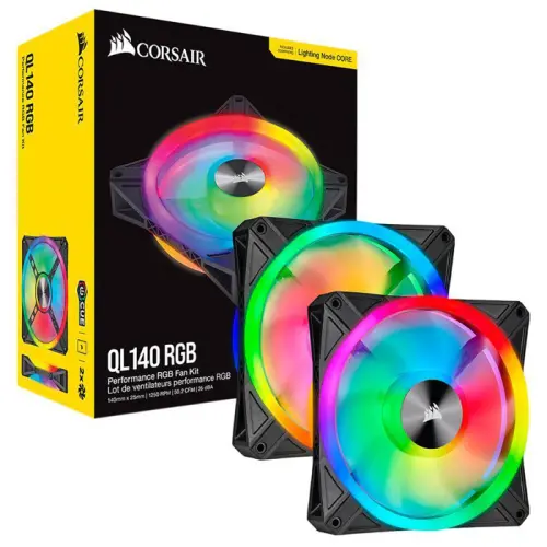 Corsair iCUE QL140 RGB CO-9050100-WW 140mm PWM Siyah 2’li Kasa Fanı