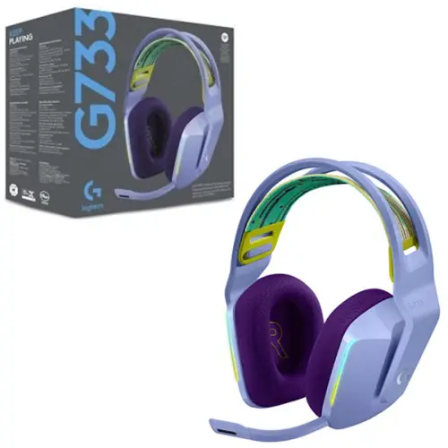 Logitech G G733 LightSpeed RGB Kablosuz 7.1 Surround Ses Lila Oyuncu Kulaklığı - 981-000890