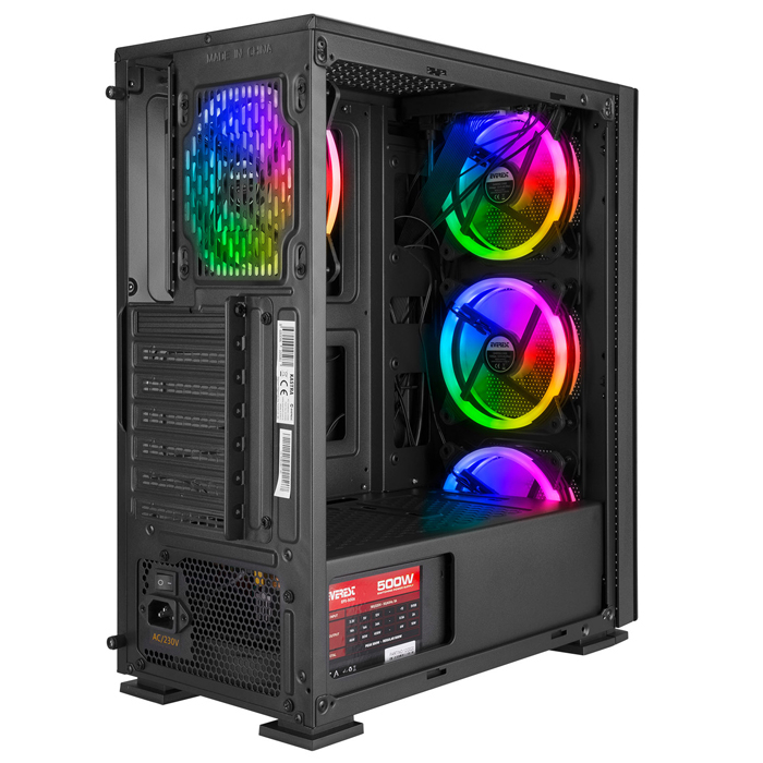 Everest Kastra 500W 4x120mm Rainbow Fan E-ATX Mid-Tower Gaming (Oyuncu) Kasa