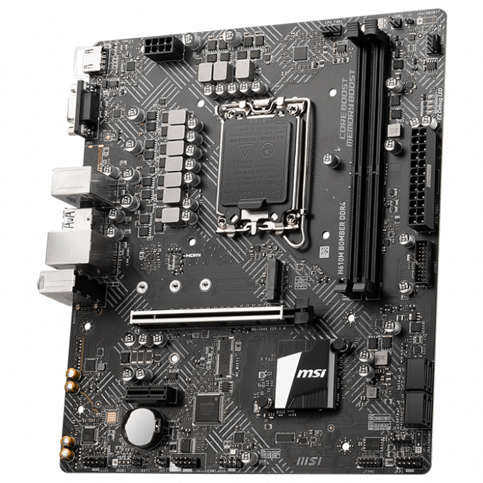 MSI H610M Bomber DDR4 Intel H610 Soket 1700 DDR4 3200MHz mATX Gaming (Oyuncu) Anakart