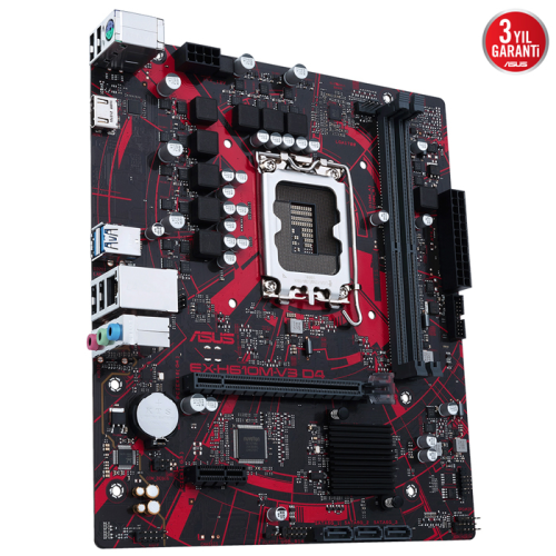 Asus EX-H610M-V3 D4 Intel H610 Soket 1700 DDR4 3200MHz mATX Gaming (Oyuncu) Anakart