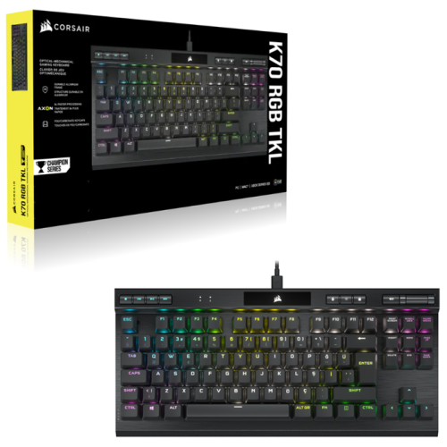 Corsair K70 RGB TKL Champion Series CH-911901A-TR TR Q Corsair OPX Optik Mekanik Kablolu Gaming (Oyuncu) Klavye