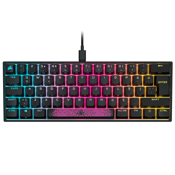 Corsair K65 RGB Mini CH-9194010-TR Cherry MX Red TR Q Mekanik Kablolu Gaming (Oyuncu) Klavye
