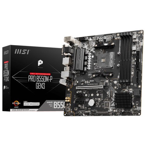 MSI Pro B550M-P GEN3 AMD B550 Soket AM4 DDR4 4400(OC)MHz mATX Gaming (Oyuncu) Anakart