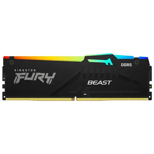 Kingston Fury Beast RGB KF552C40BBAK2/16 16GB (2x8GB) DDR5 5200MHz CL40 Siyah Gaming RAM (Bellek)
