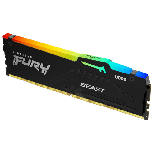 Kingston Fury Beast RGB KF552C40BBAK2/16 16GB (2x8GB) DDR5 5200MHz CL40 Siyah Gaming RAM (Bellek)