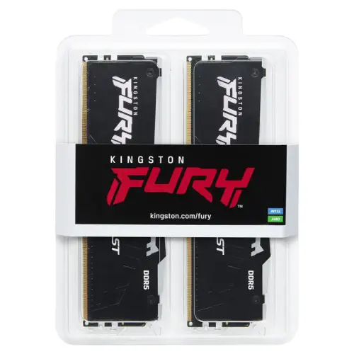 Kingston Fury Beast RGB KF552C40BBAK2/16 16GB (2x8GB) DDR5 5200MHz CL40 Siyah Gaming RAM (Bellek)
