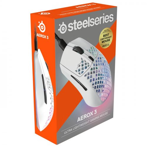 SteelSeries Aerox 3 2022 Edition Snow SSM62603 8500 CPI 6 Tuş RGB Optik Kablolu Gaming (Oyuncu) Mouse