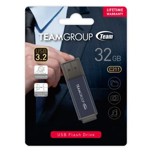 Team C211 TC211332GL01 32GB USB 3.2 Gen 1 Flash Bellek