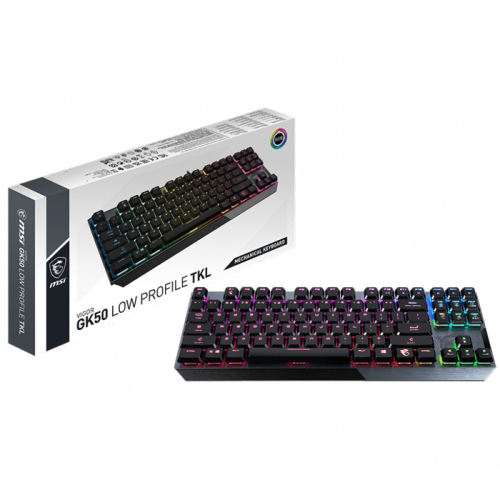 MSI Vigor GK50 Low Profile TKL İng Q RGB Kailh Low Profile Switch Mekanik Kablolu Gaming (Oyuncu) Klavye