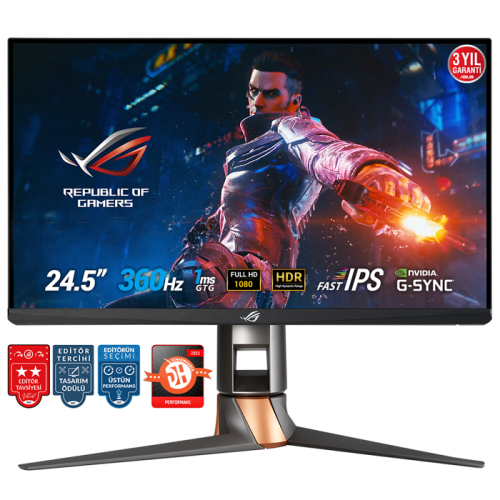 Asus ROG Swift 360Hz PG259QNR 24.5″ 1ms 360Hz G-Sync IPS Full HD Gaming (Oyuncu) Monitör