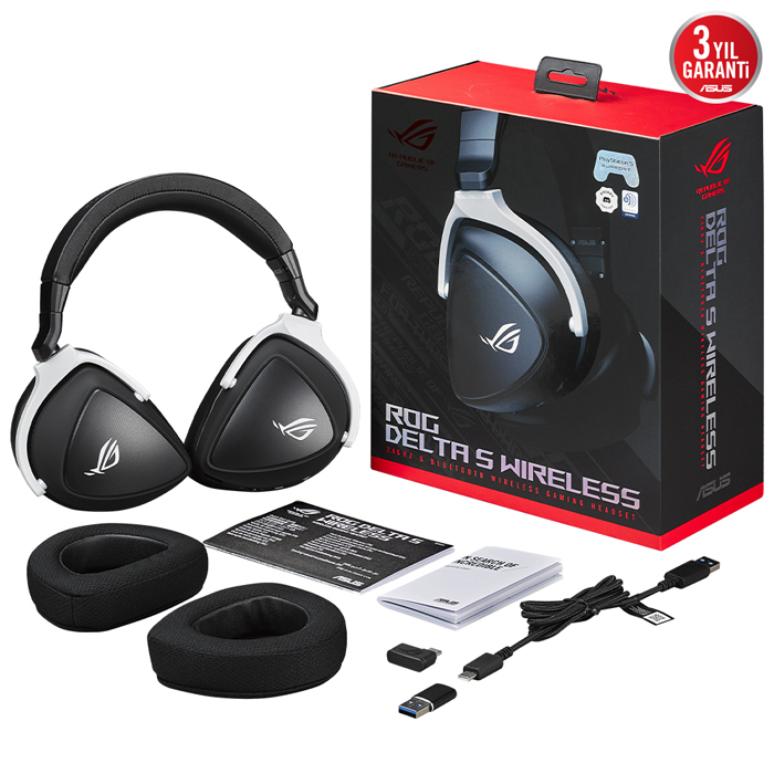 ASUS ROG Delta S Wireless 7.1 Surround 2.4GHz/Bluetooth Kablosuz Siyah Gaming (Oyuncu) Kulaklık