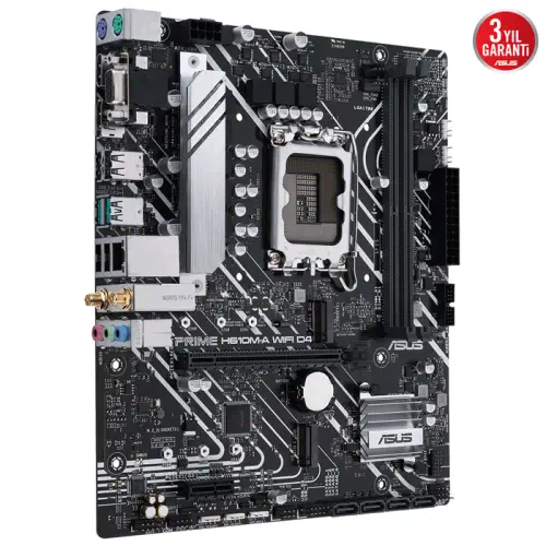 Asus Prime H610M-A WIFI D4 Intel H610 Soket 1700 DDR4 3200MHz mATX Gaming (Oyuncu) Anakart
