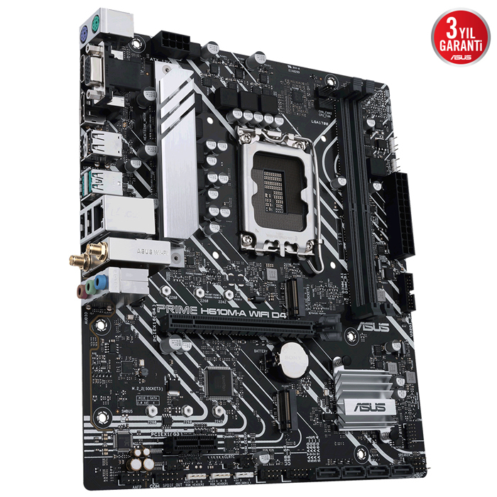 ASUS Prime H610M-A WIFI D4 Intel H610 Soket 1700 DDR4 3200MHz mATX Gaming (Oyuncu) Anakart