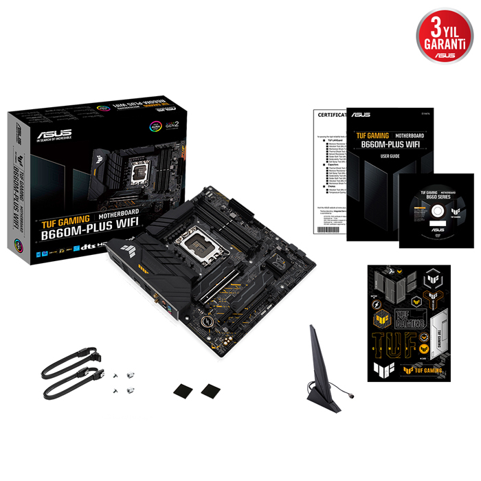Asus TUF Gaming B660M-Plus WIFI Intel B660 Soket 1700 DDR5 6000(OC)MHz mATX Gaming (Oyuncu) Anakart