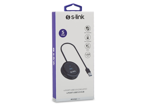 S-link Swapp SW-U300 4 Port USB 3.0 Gri USB HUB