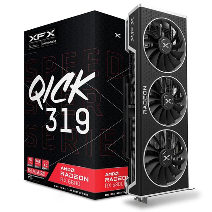 XFX Speedster QICK 319 AMD Radeon RX 6800 Core Gaming RX-68XLALFD9 16GB GDDR6 256Bit DX12 Gaming Ekran Kartı