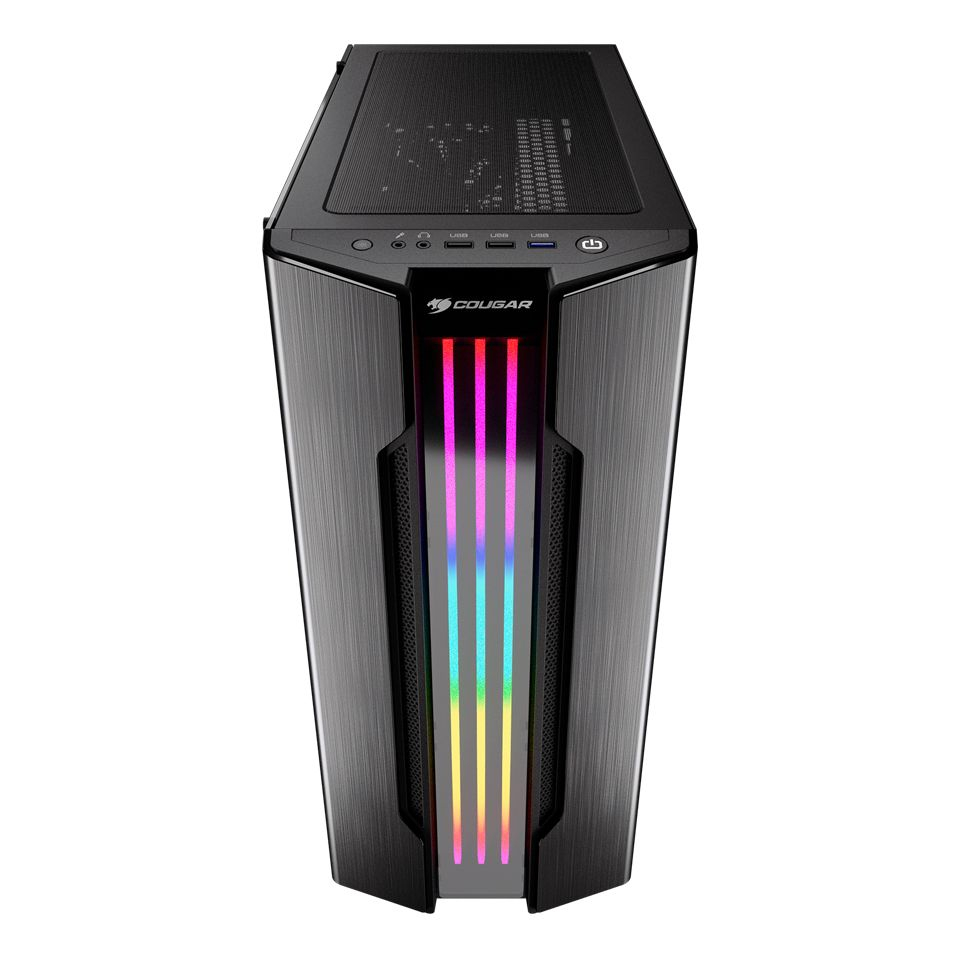 Cougar Gemini S IRON Gray RGB CGR-5BMBG-RGB 600W 80+ Dahili PSU`lu USB 3.0 Temperli Cam E-ATX Mid-Tower Gaming (Oyuncu) Kasa