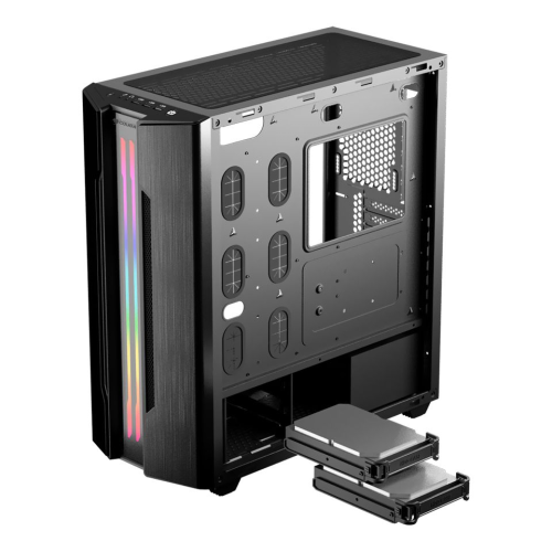Cougar Gemini S IRON Gray RGB CGR-5BMBG-RGB 600W 80+ Dahili PSU`lu USB 3.0 Temperli Cam E-ATX Mid-Tower Gaming (Oyuncu) Kasa