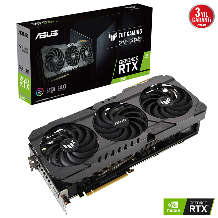Asus TUF Gaming GeForce RTX 3090 Ti TUF-RTX3090TI-24G-GAMING 24GB GDDR6X 384Bit DX12 Gaming (Oyuncu) Ekran Kartı