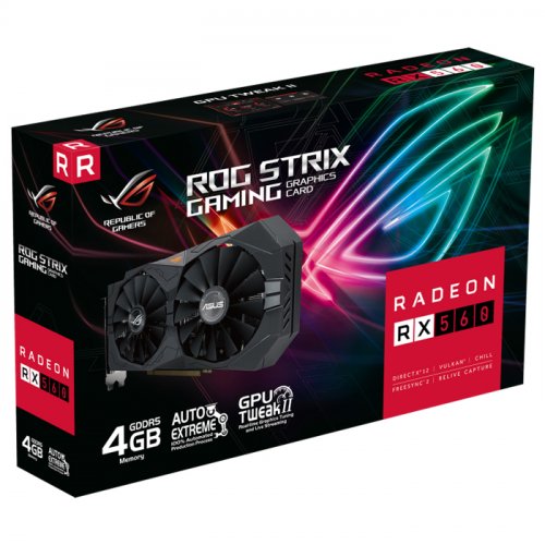 Asus ROG Strix Radeon RX 560 V2 ROG-STRIX-RX560-4G-V2-GAMING 4GB GDDR5 128Bit DX12 Gaming (Oyuncu) Ekran Kartı