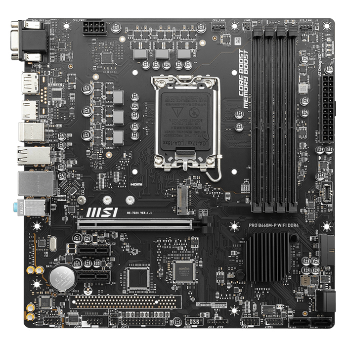 MSI PRO B660M-P WIFI DDR4 Intel B660 Soket 1700 DDR4 4600(OC)MHz mATX Gaming (Oyuncu) Anakart