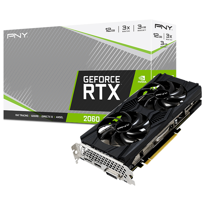 PNY GeForce RTX 2060 12GB Revel Dual Fan VCG206012DFPPB 12GB GDDR6 192Bit DX12 Gaming (Oyuncu) Ekran Kartı