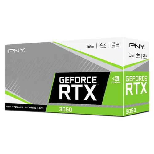 PNY GeForce RTX 3050 8GB Verto Dual Fan VCG30508DFBPB1 8GB GDDR6 128Bit DX12 Gaming (Oyuncu) Ekran Kartı