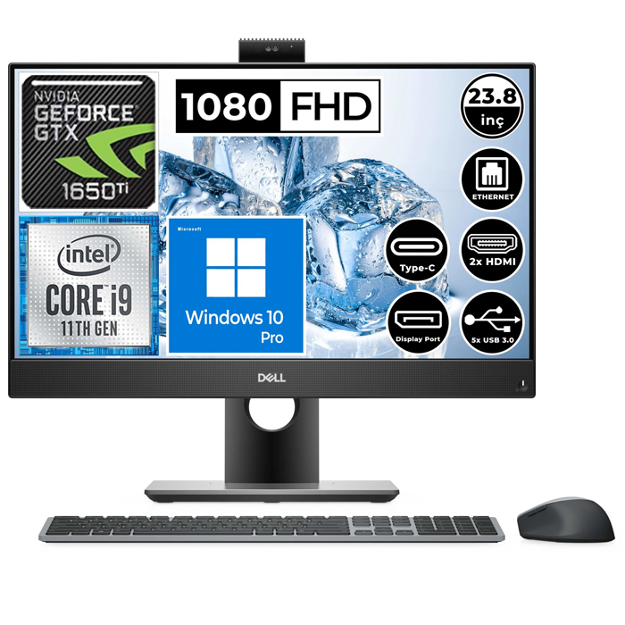 Dell OptiPlex 7490 i9-11900 16GB 1TB SSD 4GB GeForce GTX 1650 Ti 23.8” Full HD Win11 Pro All In One PC