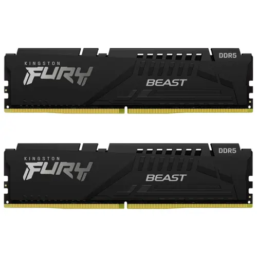 Kingston Fury Beast KF560C36BBEK2/32 32GB (2x16GB) DDR5 6000MHz CL36 Siyah Gaming Ram (Bellek)