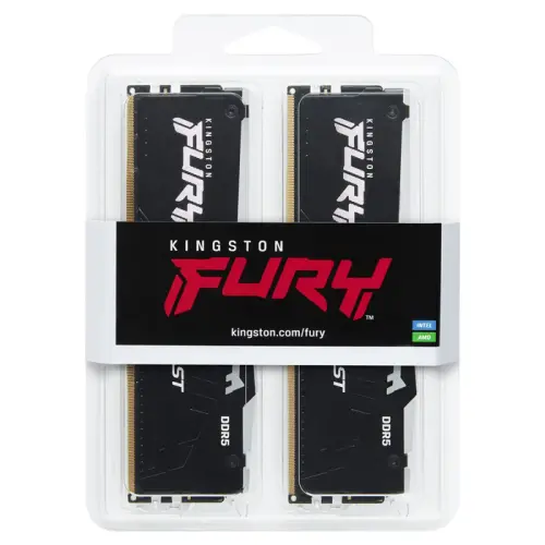 Kingston Fury Beast RGB KF560C36BBEAK2/32 32GB (2x16GB) DDR5 6000MHz CL36 Siyah Gaming Ram (Bellek)