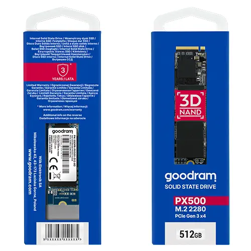 Goodram PX500 SSDPR-PX500-512-80 512GB 2000/1600MB/s NVMe PCIe M.2 SSD Disk