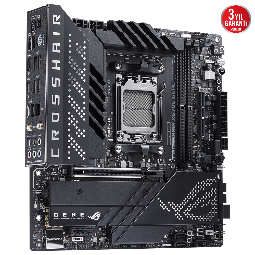 ASUS ROG Crosshair X670E Gene AMD X670 Soket AM5 DDR5 6400(OC)MHz mATX Gaming (Oyuncu) Anakart
