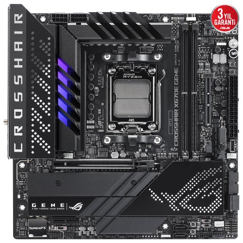 Asus ROG Crosshair X670E Gene AMD X670 Soket AM5 DDR5 6400(OC)MHz mATX Gaming (Oyuncu) Anakart