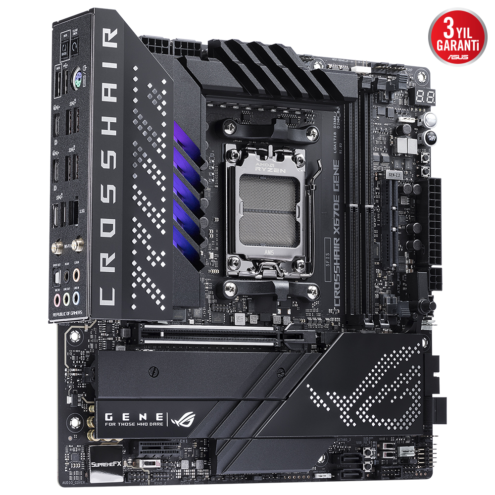 ASUS ROG Crosshair X670E Gene AMD X670 Soket AM5 DDR5 6400(OC)MHz mATX Gaming (Oyuncu) Anakart