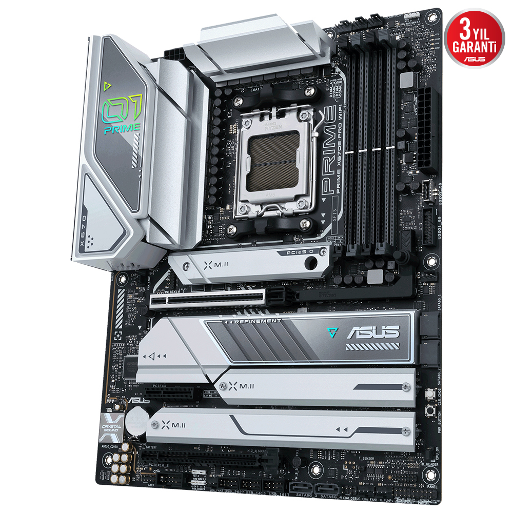 ASUS Prime X670E-Pro WIFI AMD X670 Soket AM5 DDR5 6400(OC)MHz ATX Gaming (Oyuncu) Anakart