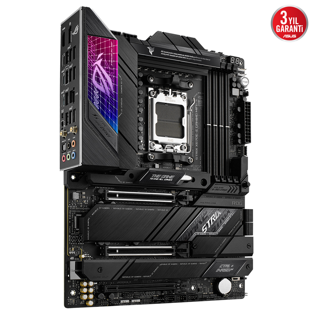 ASUS ROG Strix X670E-E Gaming WIFI AMD X670 Soket AM5 DDR5 6400(OC)MHz ATX Gaming (Oyuncu) Anakart