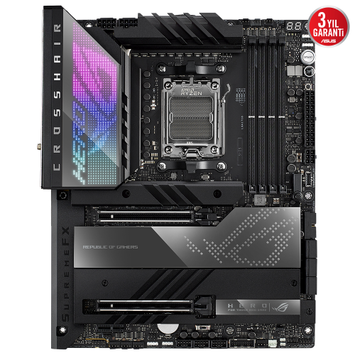 Asus ROG Crosshair X670E Hero AMD X670 Soket AM5 DDR5 6400(OC)MHz ATX Gaming (Oyuncu) Anakart