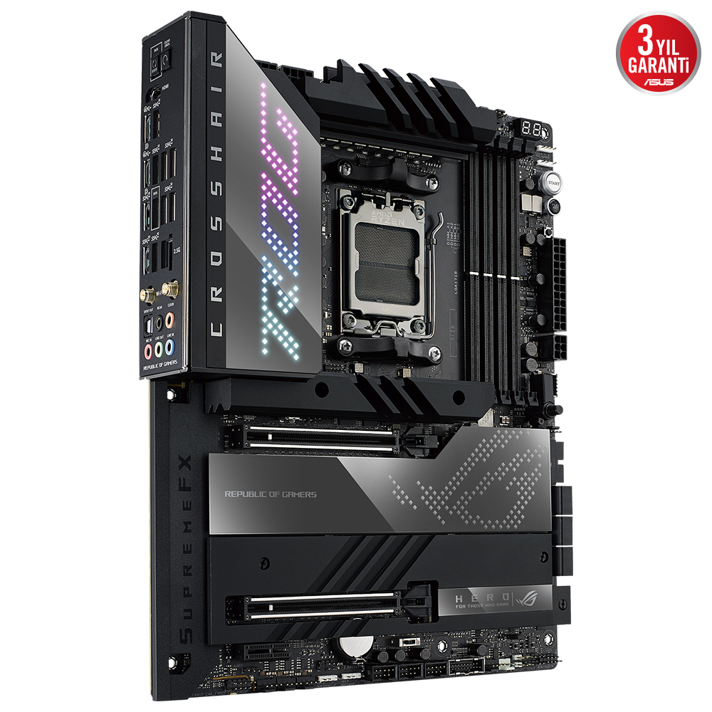 ASUS ROG Crosshair X670E Hero AMD X670 Soket AM5 DDR5 6400(OC)MHz ATX Gaming (Oyuncu) Anakart