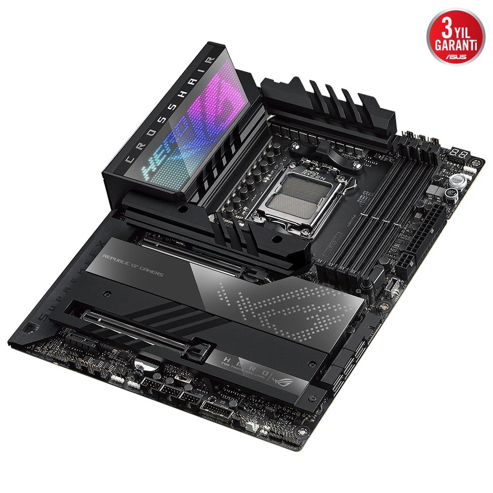 ASUS ROG Crosshair X670E Hero AMD X670 Soket AM5 DDR5 6400(OC)MHz ATX Gaming (Oyuncu) Anakart