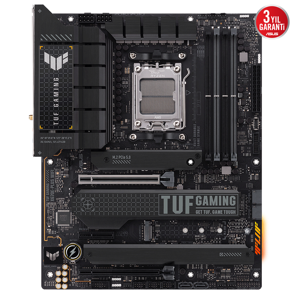 ASUS TUF Gaming X670E-Plus WIFI AMD X670 Soket AM5 DDR5 6400(OC)MHz ATX Gaming (Oyuncu) Anakart