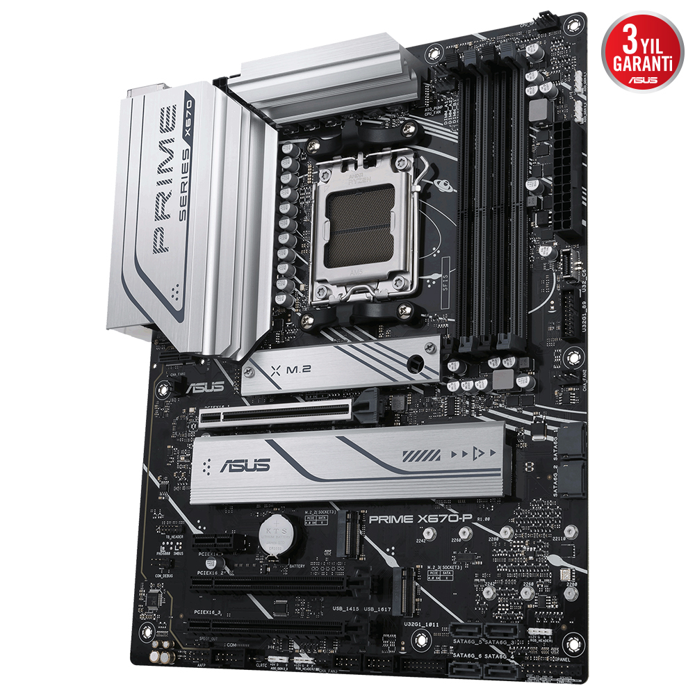 ASUS Prime X670-P AMD X670 Soket AM5 DDR5 6400(OC)MHz ATX Gaming (Oyuncu) Anakart