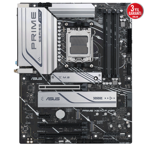 ASUS Prime X670-P WIFI AMD X670 Soket AM5 DDR5 6400(OC)MHz ATX Gaming (Oyuncu) Anakart